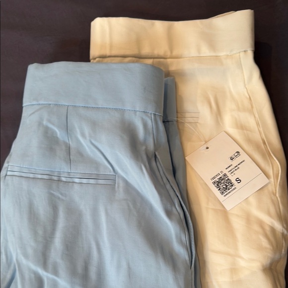 Forever 21 Wide Leg Pants in Blue and Cream - Picture 2 of 3